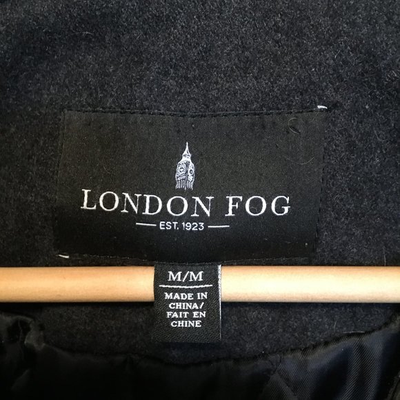 LONDON FOG women's dark grey wool pea coat M - Picture 4 of 7